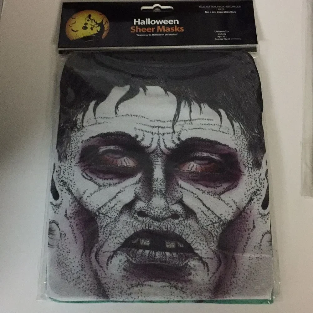 NEW Creepy Halloween Sheer Masks Set of 4 | Spooky Mixed Styles Surprise‎ Pack